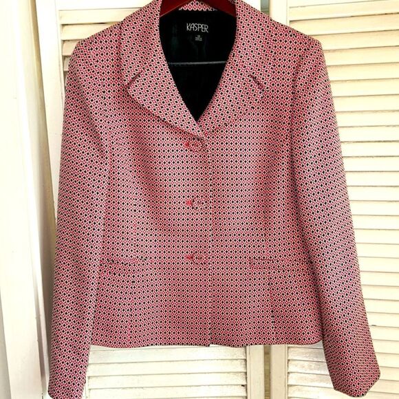 Modern Geometric Jacket 2 Pockets & Fabric Buttons Polished & Practical look 👀 - Picture 1 of 17